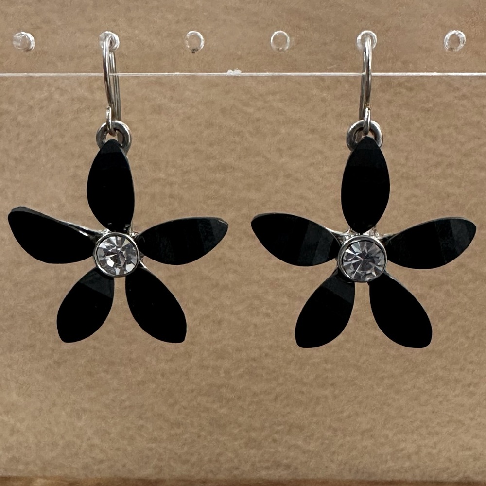 Black Flower Earrings